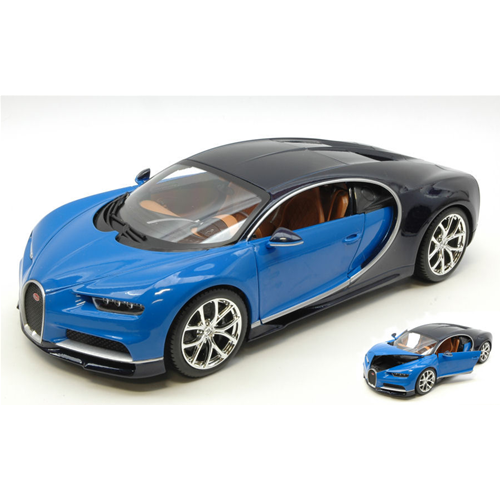 BUGATTI CHIRON 2016 BLUE/BLACK 1:18 Burago Auto Stradali Modellino
