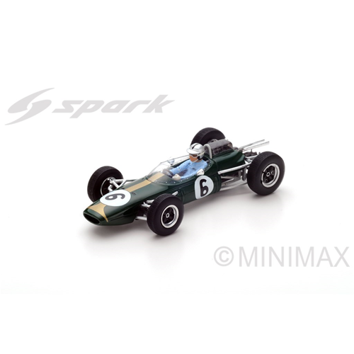 BRABHAM BT7 JACK BRABHAM 1963 N.6 4th FRENCH GP 1:43 Spark Model Formula 1 Modellino