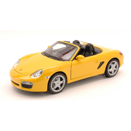 PORSCHE BOXSTER S CABRIO 2000 YELLOW 1:24 Welly Auto Stradali Modellino