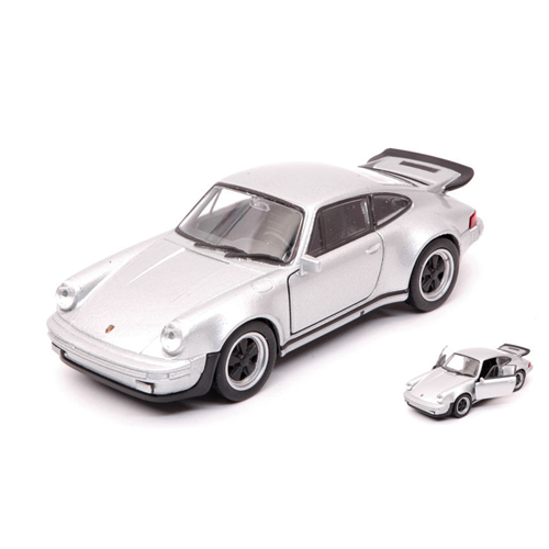 PORSCHE 911 TURBO 1977 SILVER cm 11 Welly Auto Stradali Modellino