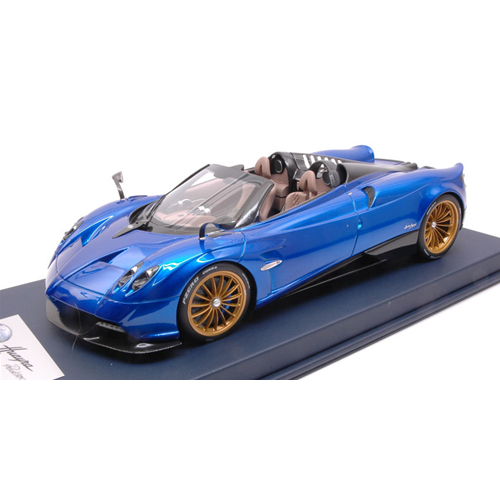 PAGANI HUAYRA ROADSTER BLUE FRANCIA PEARL CON VETRINA 1:18 Looksmart Auto Stradali Modellino