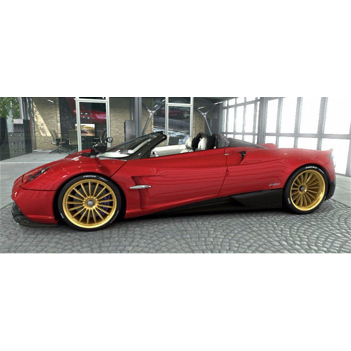 PAGANI HUAYRA ROADSTER ROSSO DUBAI PEARL CON VETRINA 1:18 Looksmart Auto Stradali Modellino