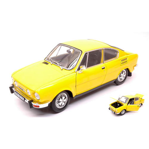 SKODA 110R COUPE' 1980 YELLOW 1:18 Abrex Auto Stradali Modellino