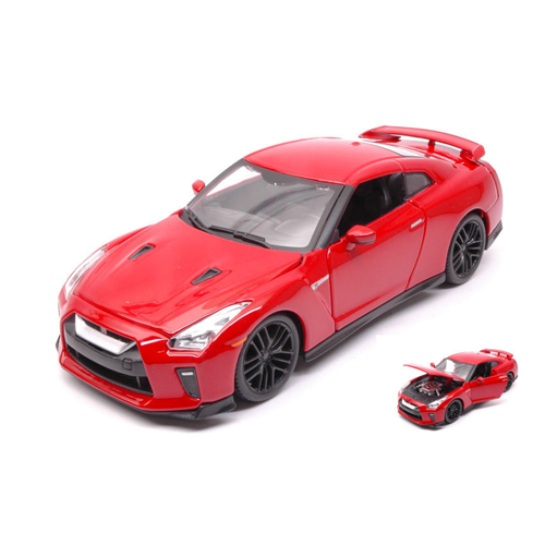 NISSAN GT-R 2017 RED 1:24 Burago Auto Stradali Modellino