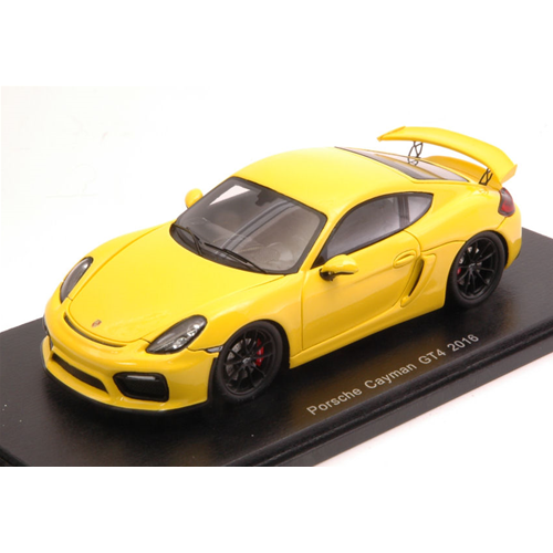 PORSCHE CAYMAN GT4 2016 YELLOW 1:43 Spark Model Auto Stradali Modellino