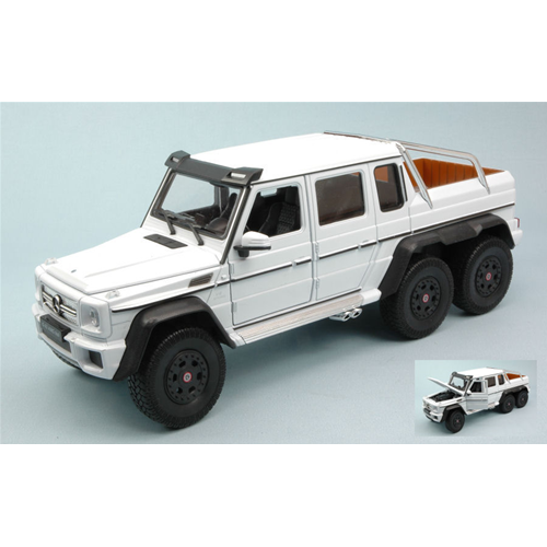 MERCEDES AMG G63 6x6 2014 WHITE 1:24 Welly Auto Stradali Modellino