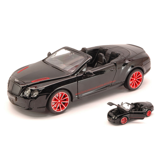 BENTLEY CONTINENTAL SUPERSPORT CONVERTIBLE ISR 2013 BLACK 1:24 MZ Model Auto Stradali Modellino