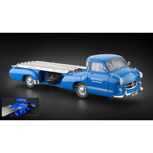 MERCEDESRACING CAR TRANSPORTER 1954-55 "THE BLUE WONDER"1:18 CMC Camion Modellino