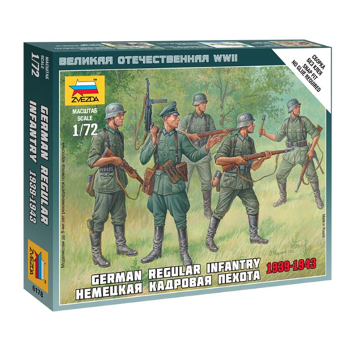GERMAN REGULAR INFANTRY 1939/43 KIT 1:72 Zvezda Kit Figure Militari Modellino