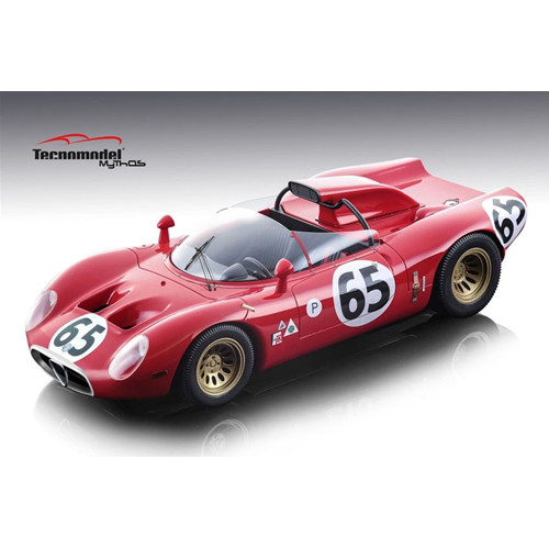 ALFA ROMEO 33.2 N.65 DNF 12 H SEBRING 1967 A.DE ADAMICH-P.ZECCOLI 1:18 Tecnomodel Auto Competizione Modellino