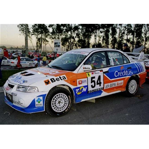 MITSUBISHI LANCER EVO VI N.54 RETIRED RALLY PORTUGAL 2000 P.LEAL-R.CASSAMO 1:43 Trofeu Auto Rally Modellino