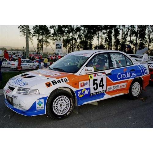 MITSUBISHI LANCER EVO VI N.54 RETIRED RALLY PORTUGAL 2000 P.LEAL-R.CASSAMO 1:43 Trofeu Auto Rally Modellino