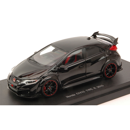 HONDA CIVIC TYPE R 2015 UK License Plate Crystal Black Pearl 1:43 Ebbro Auto Stradali Modellino