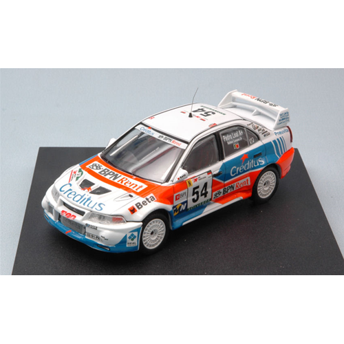 MITSUBISHI LANCER EVO VI N.54 RETIRED RALLY PORTUGAL 2000 P.LEAL-R.CASSAMO 1:43 Trofeu Auto Rally Modellino