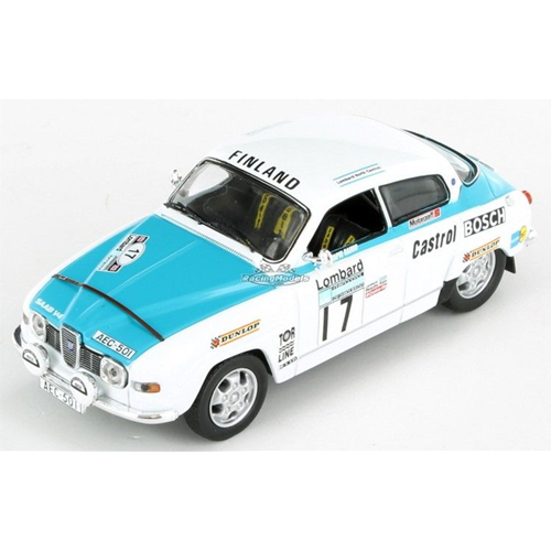 SAAB 96 V4 N.17 13th RAC RALLY 1974 T.RAINIO-K.LETHO 1:18 Tecnomodel Auto Rally Modellino