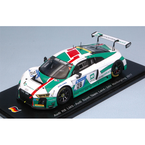 AUDI R8 LMS N.28 DNF NURBURGRING 2017 DE PHILIPPI-MIES-HAASE-KAFFER 1:43 Spark Model Auto Competizione Modellino