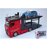 MERCEDES ACTROS 2545 BISARCA RED WITH 1 CAR 1:43 Burago Camion Die Cast Modellino