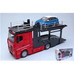 MERCEDES ACTROS 2545 BISARCA RED WITH 1 CAR 1:43 Burago Camion Modellino
