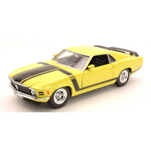 FORD MUSTANG BOSS 302 1970 YELLOW/BLACK 1:24 Welly Auto Stradali Modellino