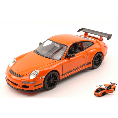 PORSCHE 911 GT3 RS (997) 2006 ORANGE 1:24 Welly Auto Stradali Modellino