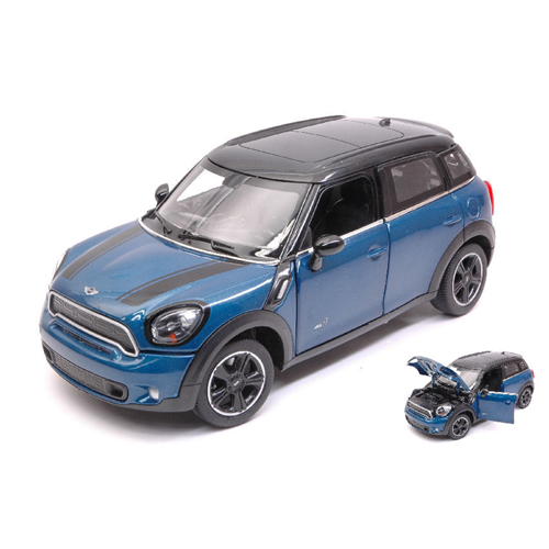 MINI COOPER S COUNTRY (R60) 2010 BLUE 1:24 Rastar Auto Stradali Modellino