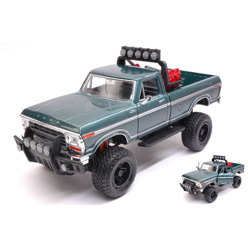 FORD F-150 CUSTOM OFF ROAD 1979 GREEN 1:24 MotorMax Auto Stradali Modellino