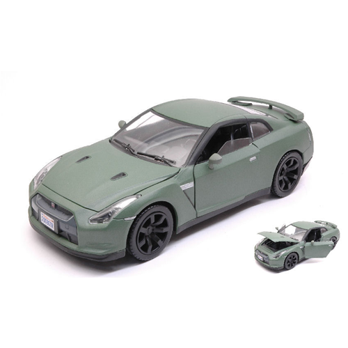 NISSAN GT-R 2008 "SATIN PAINT" MATT GREEN 1:24 MotorMax Auto Stradali Modellino