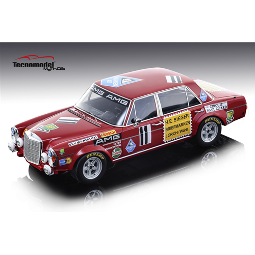 MERCEDES 300 SEL 6,8 N.11 10th PAUL RICHARD 1971 H.HEYER-C.SCHICKENTANZ 1:18 Tecnomodel Auto Competizione Modellino