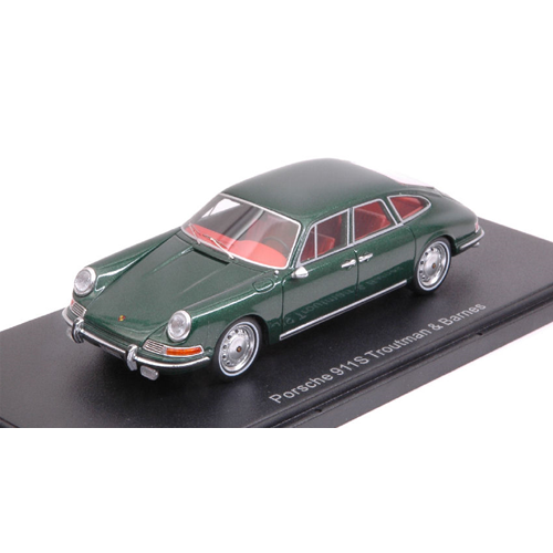 PORSCHE 911 S TROUTMAN & BARNES 4-DOOR SEDAN 1967 DARK GREEN 1:43 Bos Model Auto Stradali Modellino