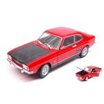 FORD CAPRI RS 1969 RED WITH BLACK HOOD 1:24 Welly Auto Stradali Die Cast Modellino