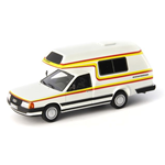 AUDI 100 TYP 44 BISCHOFBERGER (CAMPER) 1985 WHITE 1:43 Autocult Auto Stradali Modellino