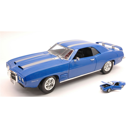 PONTIAC FIREBIRD TRANS AM 1969 METALLIC BLUE 1:18 Lucky Die Cast Auto Stradali Modellino