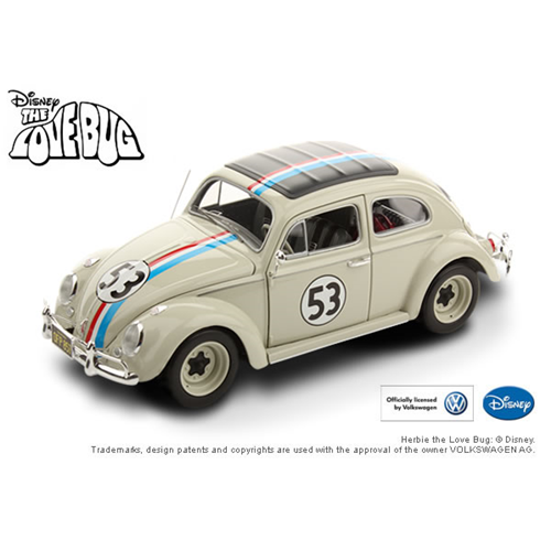 HERBIE "IL MAGGIOLINO TUTTO MATTO" THE LOVE BUG N.53 1963 1:18 Hot Wheels Movie Modellino
