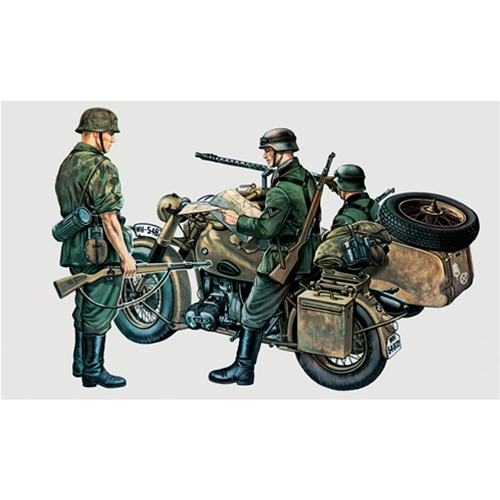 BMW R 75 WITH SIDE CAR MOTO KIT 1:35 Italeri Kit Mezzi Militari Modellino