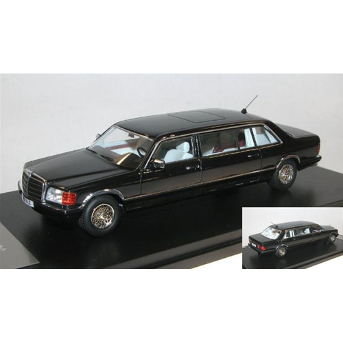 MERCEDES W126 SGS ROYAL LWB 1979 BLACK  1:43 GLM Models Auto Stradali Modellino