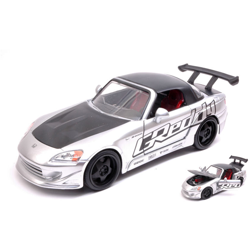HONDA S2000 2001 SILVER "JDM TUNERS" 1:24 Jada Toys Tuning Modellino