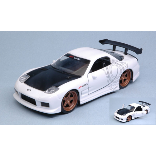 MAZDA RX-7 1993 WHITE "JDM TUNERS" 1:32 Jada Toys Tuning Modellino