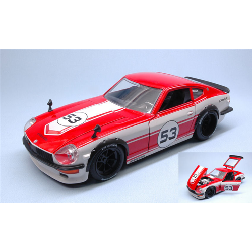 DATSUN 240Z 1972 N.53 WHITE/RED "JDM TUNERS" 1:24 Jada Toys Tuning Modellino