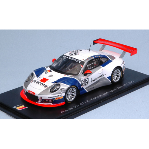 PORSCHE 911 GT3 N.912 29th 24H SPA 2017 ALLEMANN-BOHN-MULLER-JAMIN.1:43 Spark Model Auto Competizione Modellino