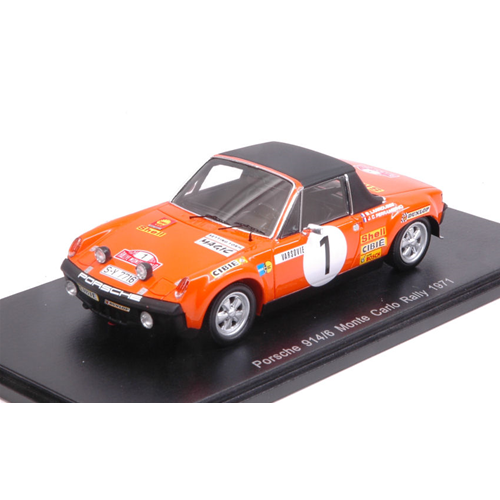 PORSCHE 914/6 N.1 ABANDON MONTE CARLO 1971 G.LARROUSSE-J.PERRAMOND 1:43 Spark Model Auto Rally Modellino