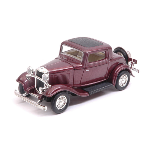 FORD 3-WINDOW COUPE' 1932 BURGUNDY 1:43 Lucky Die Cast Auto d'Epoca Modellino
