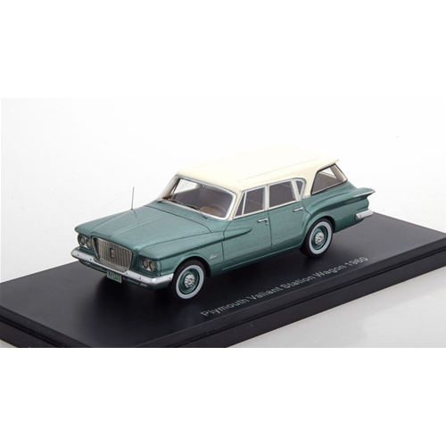 PLYMOUTH VALIANT WAGON 1960 METALLIC GREEN/WHITE 1:43 Neo Scale Models Auto Stradali Modellino