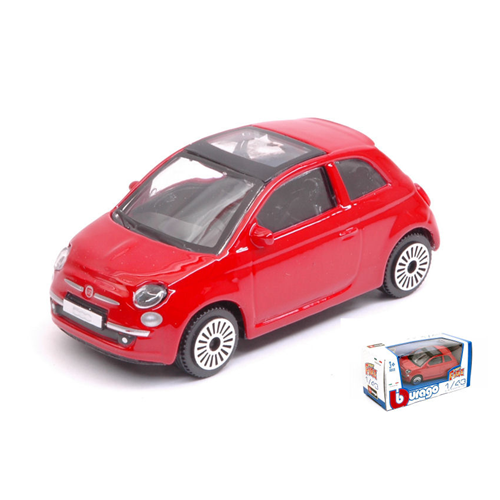 FIAT 500 2008 RED 1:43 Burago Auto Stradali Modellino