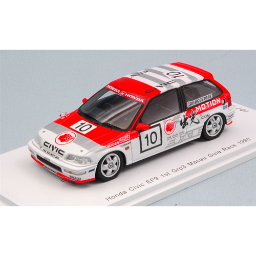 HONDA CIVIC EF9 N.10 1st GR.3 MACAU GUIA RACE 1990 OSAMU NAKAKO 1:43 Spark Model Auto Competizione Modellino