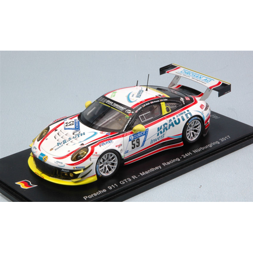 PORSCHE 911 GT3 R N.59 NURBURGRING 2017 SMITH-WALLS-PROCZYK-MULLER 1:43 Spark Model Auto Competizione Modellino