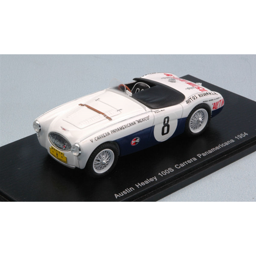 AUSTIN HEALEY 100S N.8 ACCIDENT CARRERA PANAMERICA 1954 C.SHELBY-R.MOORE 1:43 Spark Model Auto Competizione Modellino