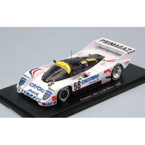 PORSCHE 962 C N.68 ACCIDENT LE MANS 1992 J.ALMERAS-M.ALMERAS-M.C.OLIVAR 1:43 Spark Model Auto Competizione Modellino