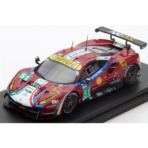 FERRARI 488 GTE N.51 46th LE MANS 2017 J.CALADO-A.PIER GUIDI-M.RUGOLO 1:43 Looksmart Auto Competizione Modellino