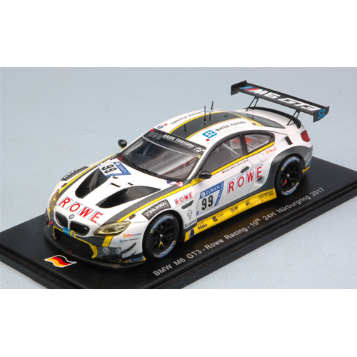 BMW M6 GT3 N.99 10th 24 H NURBURGRING 2017 ENG-MARTIN-BUSSENG 1:43 Spark Model Auto Competizione Modellino