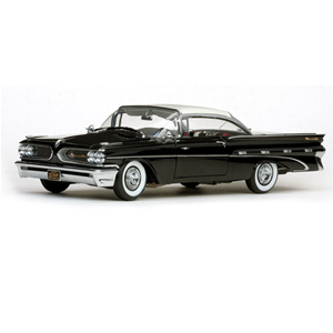 PONTIAC BONNEVILLE HARD TOP 1959 BLACK WITH IVORY ROOF 1:18 SunStar Auto Stradali Modellino